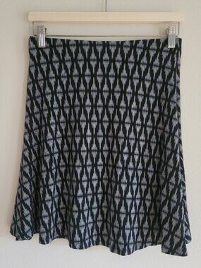 Ann Taylor Short Skirt Size Petite XS Geometric Pattern Black And White